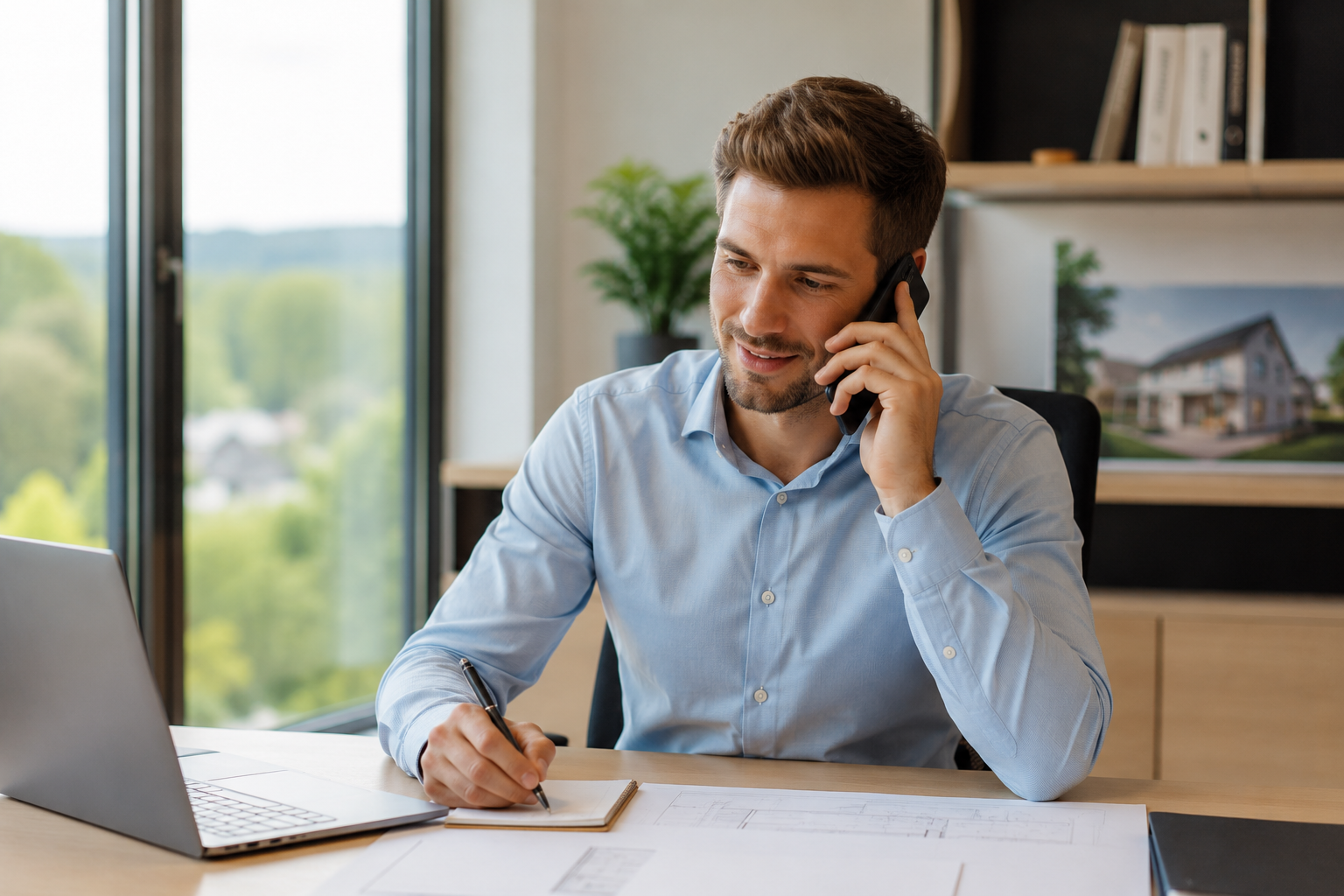 Personne au téléphone / bureau