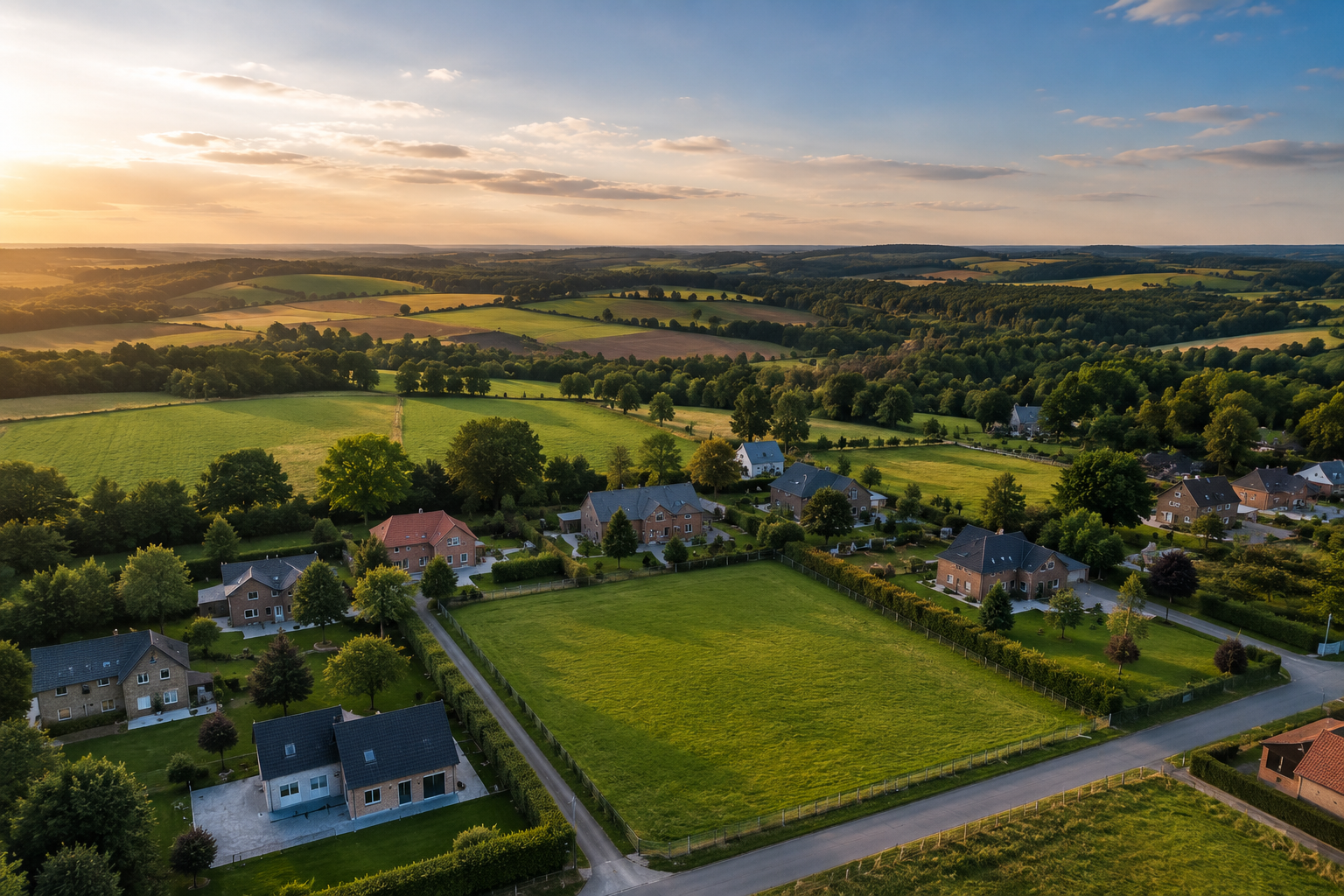 Parcelle délimitée vue du ciel